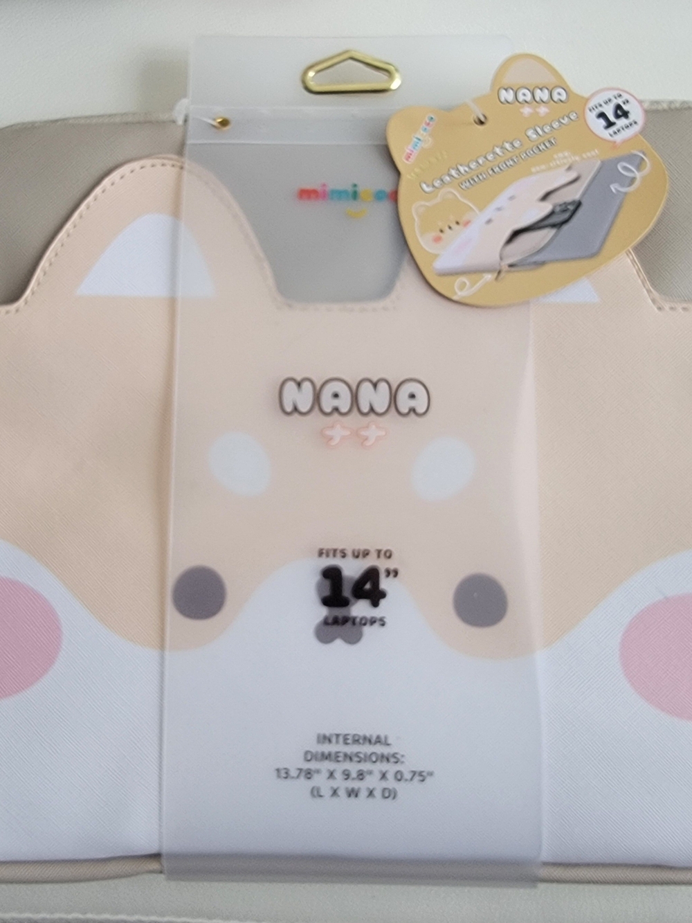 Mimicoco Shiba Character Pocket Laptop Sleeve: Fits Most Devices Up to 14"